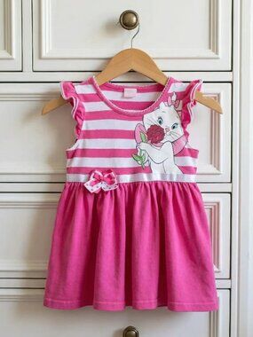 Disney Baby Aristocats Marie Themed Striped Dress 12-18 Months
